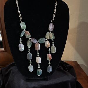 Multi-Stone and silver Necklace